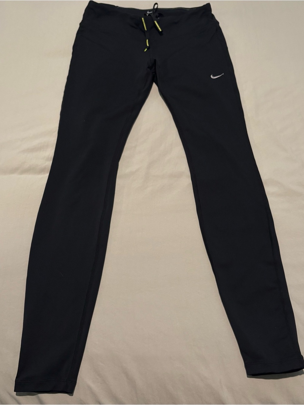 Nike Dri-fit running  Leggings with Neon Drawcord